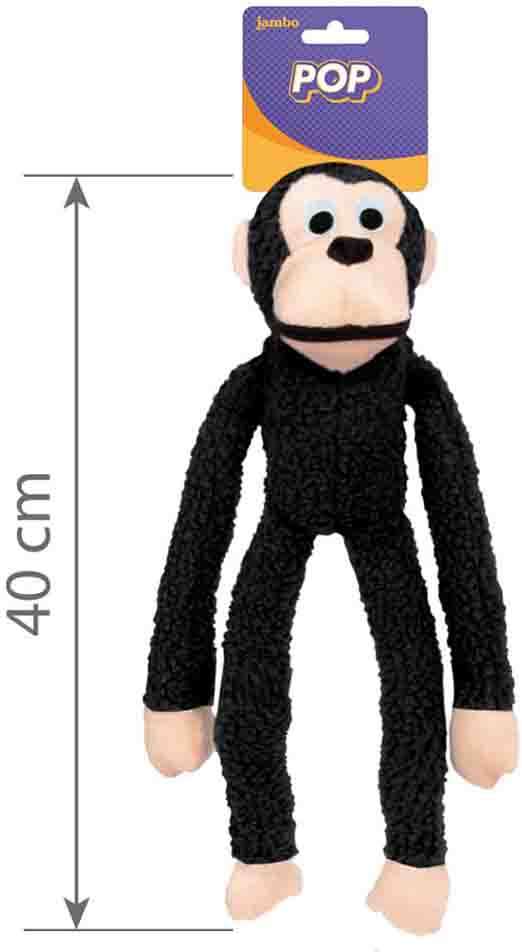 Brinquedo Mordedor Jambo Pet Pelúcia Macaco New Pop Preto - Tam. Único