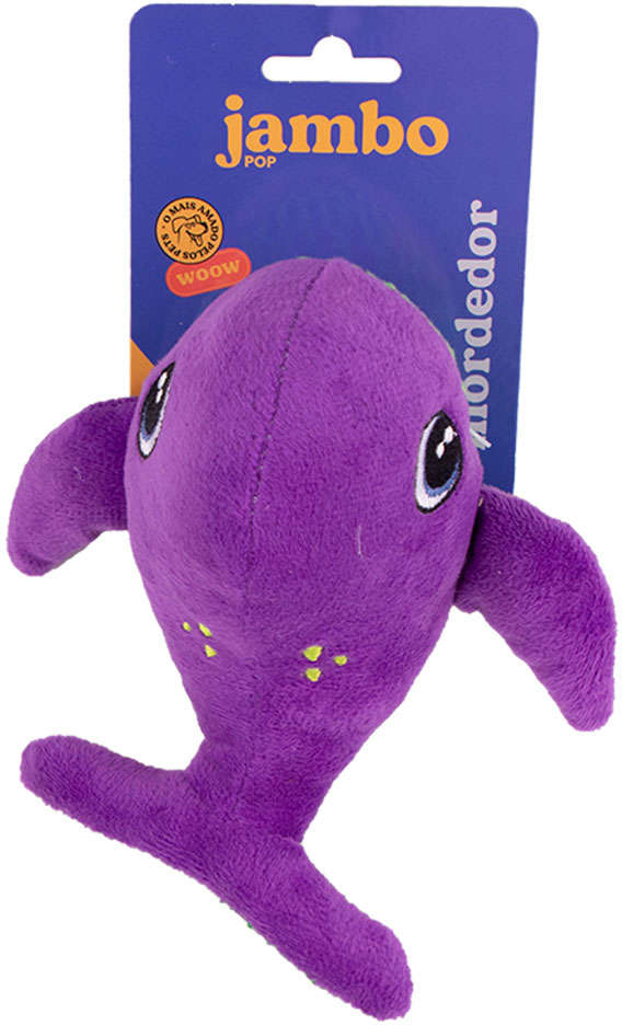 Brinquedo Mordedor Jambo Pet Pelúcia Pop Aqua Baleia - Tam. Único