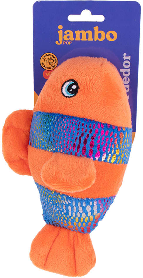 Brinquedo Mordedor Jambo Pet Pelúcia Pop Aqua Peixe - Tam. Único