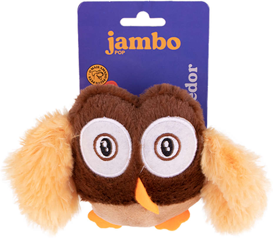 Brinquedo Mordedor Jambo Pet Pelúcia Pop Corujinha - Tam. Único