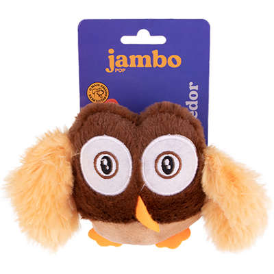 Brinquedo Mordedor Jambo Pet Pelúcia Pop Corujinha