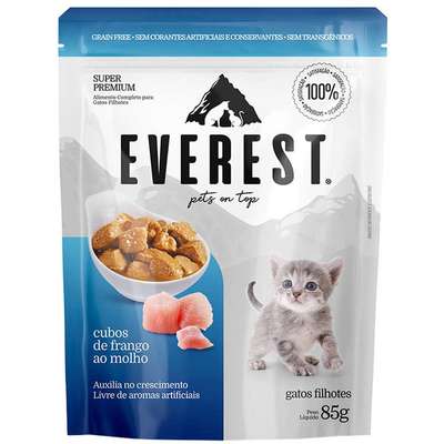 Ração Úmida Everest Cubos de Frango ao Molho para Gatos Filhotes