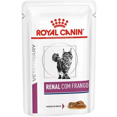Ração Royal Canin Sachê Feline Veterinary Diet Renal Frango para Gatos com Doença nos Rins