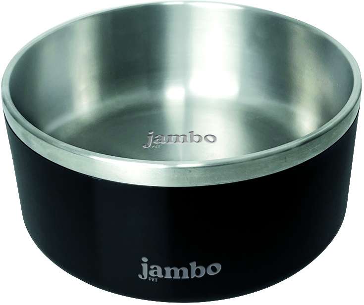 Comedouro Jambo Pet Premium Aço Inóx Preto - N. 4