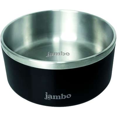 Comedouro Jambo Pet Premium Aço Inóx Preto