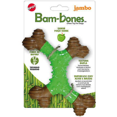 Brinquedo Mordedor Jambo Pet Bambone Osso X Pequeno Maçã Verde”