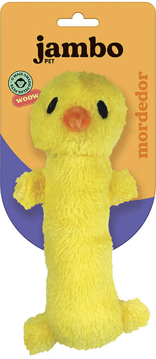 Brinquedo Mordedor Jambo Pet Barriguinha Plush Pato Amarelo - Tam. Único