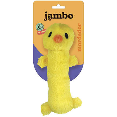 Brinquedo Mordedor Jambo Pet Barriguinha Plush Pato Amarelo