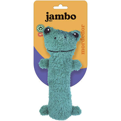 Brinquedo Mordedor Jambo Pet Barriguinha Plush Sapo Verde