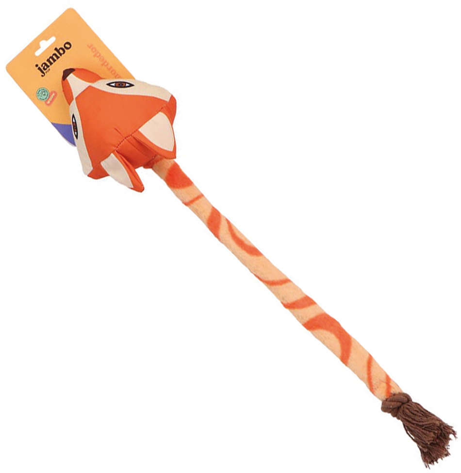 Brinquedo Mordedor Jambo Pet Pelúcia Tug Canvas Corda Raposa - Tam. Único