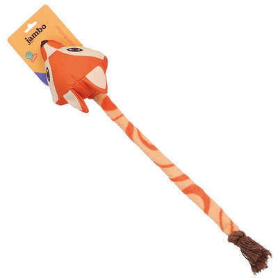 Brinquedo Mordedor Jambo Pet Pelúcia Tug Canvas Corda Raposa