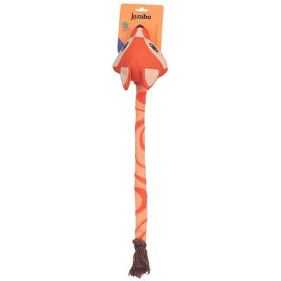 Brinquedo Mordedor Jambo Pet Pelúcia Tug Canvas Corda Raposa