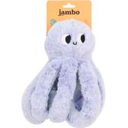Brinquedo Mordedor Jambo Pet Pelúcia Pelúcia Frizzy Octupus Azul Escuro Médio - Tam. Único