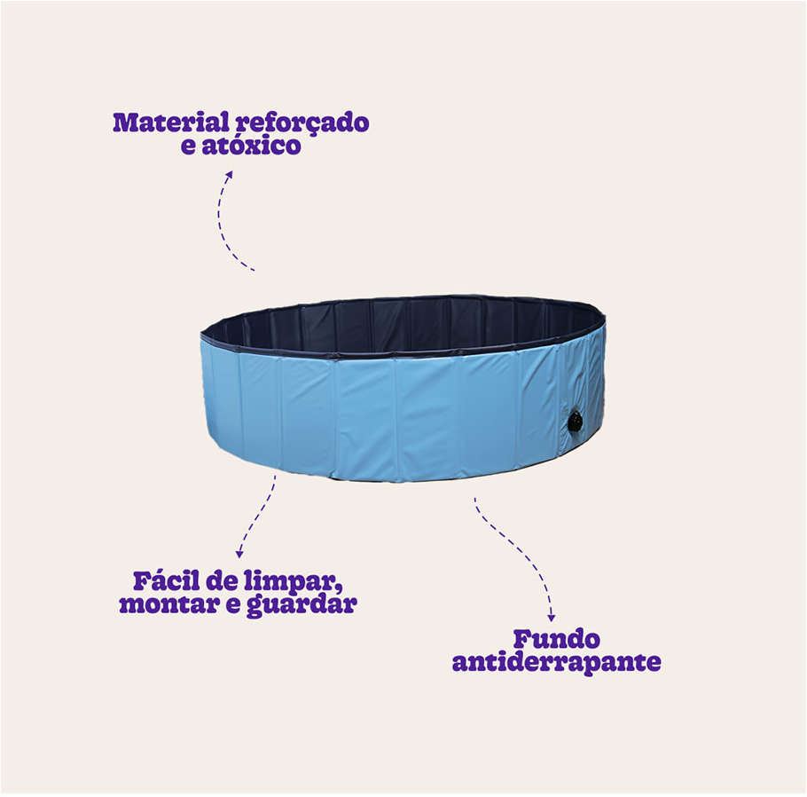 Piscina Dobrável Meau para Cães e Gatos - Tam. M