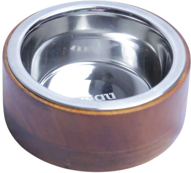 Comedouro de Inox e Madeira Meau para Cães - 380 mL