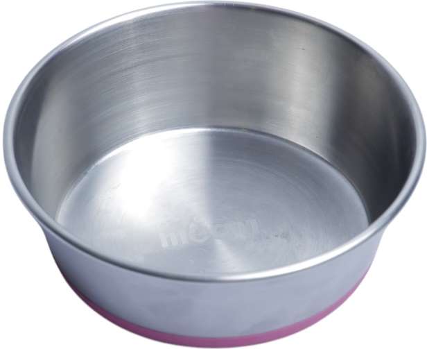 Comedouro Meau Inox Antiderrapante Rosa - 1 lItro