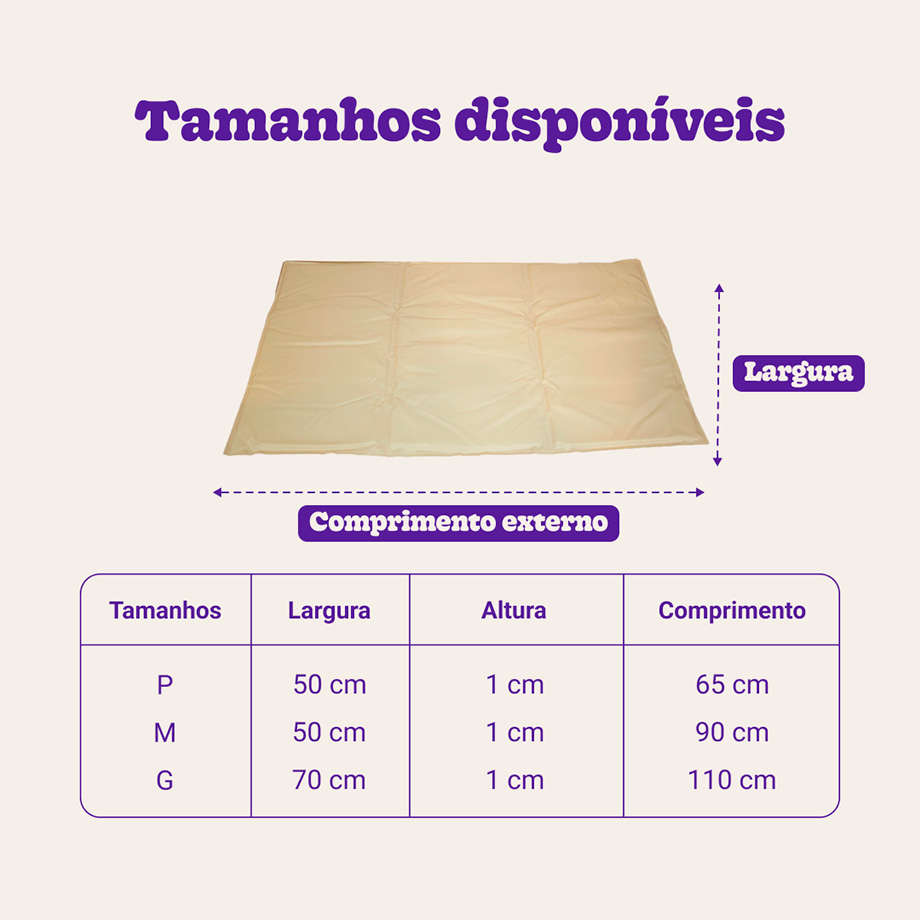 Tapete Gelado Quadrado Meau para Cães e Gatos - Tam G 70x110cm