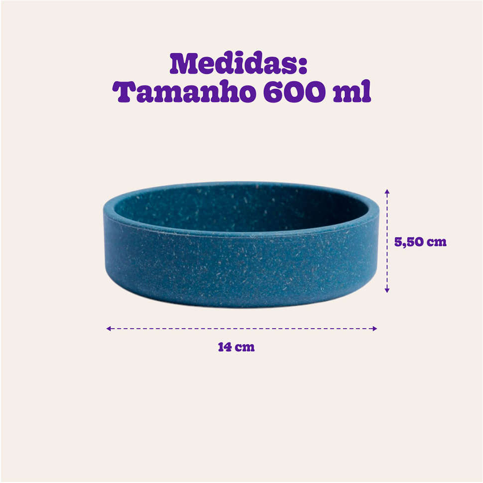 Comedouro Meau de Bambu Navy para Cães - 600 mL