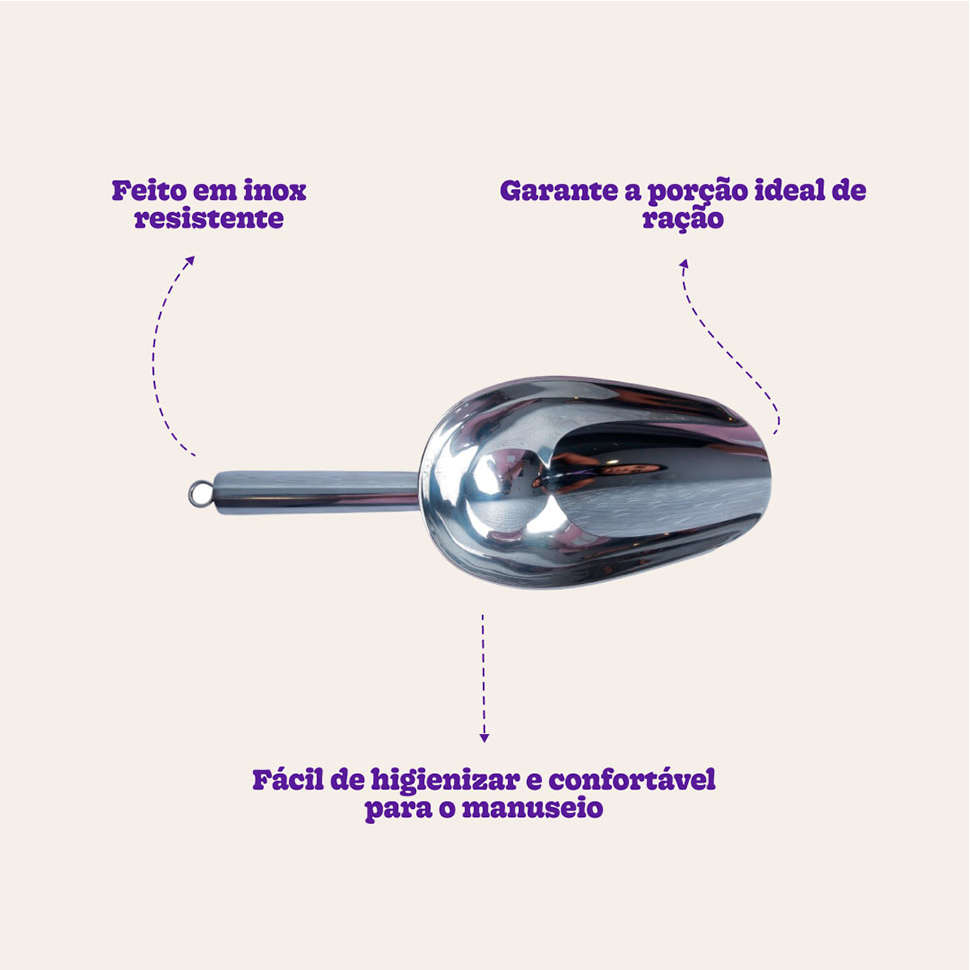 Colher Meau de Inox para Ração - Tam. P
