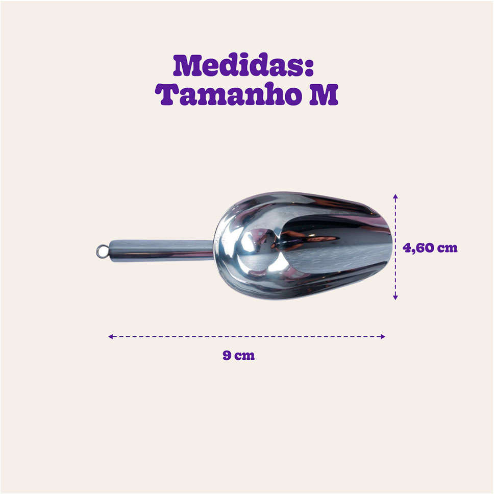 Colher Meau de Inox para Ração - Tam. M
