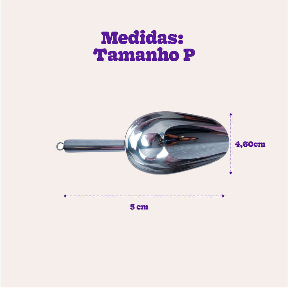 Colher Meau de Inox para Ração - Tam. P