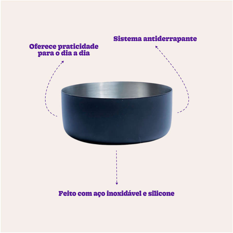 Comedouro Antiderrapante Meau para Cães - 1 Litro