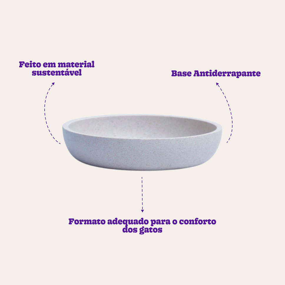 Comedouro de Bambu Meau Antiderrapante para Gatos - 220 mL