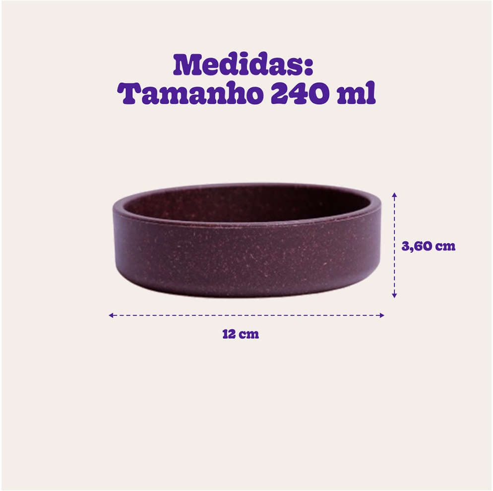 Comedouro Meau de Bambu Bordô para Cães - 240ml