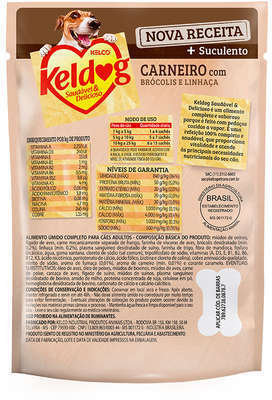 Ração Úmida Keldog Sachê Carneiro, Brócolis e Linhaça - 100 g
