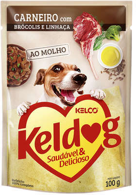 Ração Úmida Keldog Sachê Carneiro, Brócolis e Linhaça - 100 g