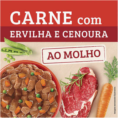 Ração Úmida Keldog Sachê Carne, Ervilha e Cenoura - 100 g