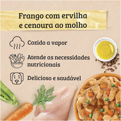 Ração Úmida Keldog Sachê Frango, Ervilha e Cenoura - 100 g