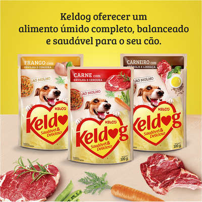 Ração Úmida Keldog Sachê Frango, Ervilha e Cenoura - 100 g