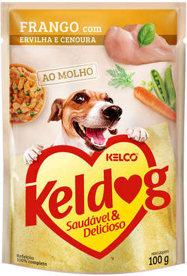 Ração Úmida Keldog Sachê Frango, Ervilha e Cenoura - 100 g