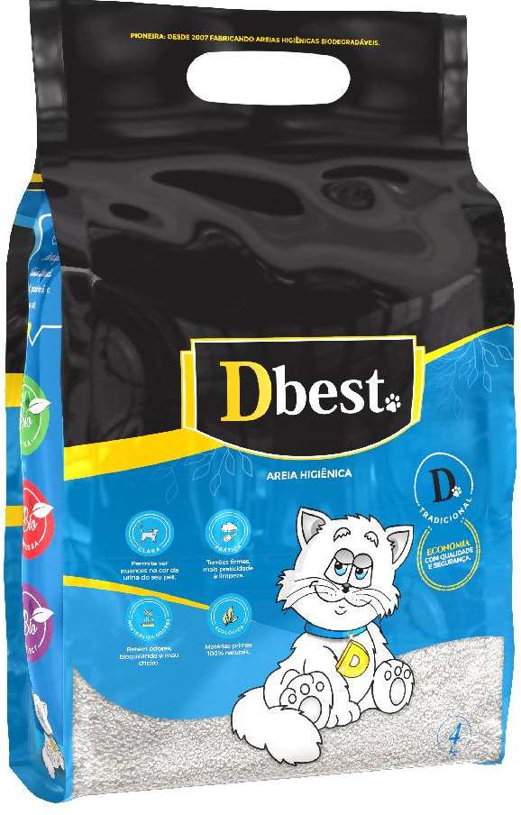 Areia Higiênica Dbest Tradicional - 2Kg