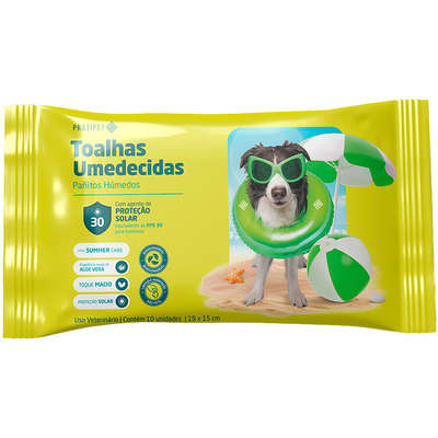 Toalhas Umedecidas Pratipet com Proteção Solar