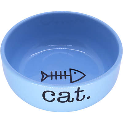 Comedouro de Cerâmica Pet Injet Cat Azul