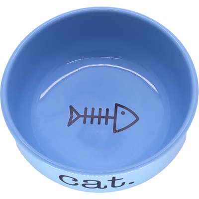 Comedouro de Cerâmica Pet Injet Cat Azul