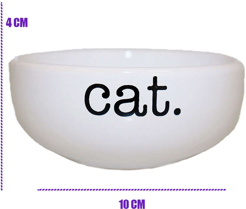 Comedouro de Cerâmica Pet Injet Cat Branco - Tam. P