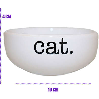 Comedouro de Cerâmica Pet Injet Cat Branco