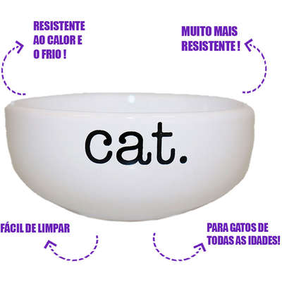 Comedouro de Cerâmica Pet Injet Cat Branco