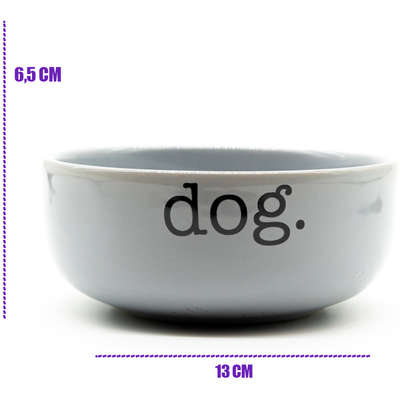 Comedouro de Cerâmica Dog Cinza