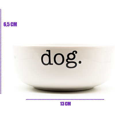 Comedouro de Cerâmica Pet Injet Dog Branco