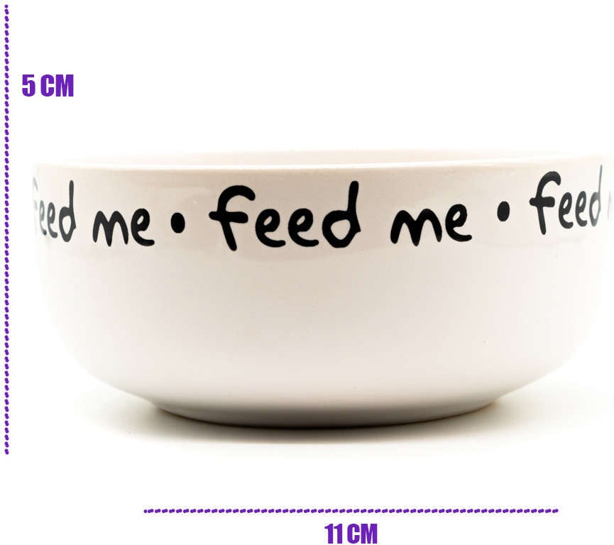 Comedouro de Cerâmica Pet Injet Feed Me Branco - Tam. P