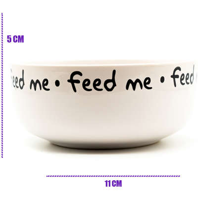 Comedouro de Cerâmica Pet Injet Feed Me Branco
