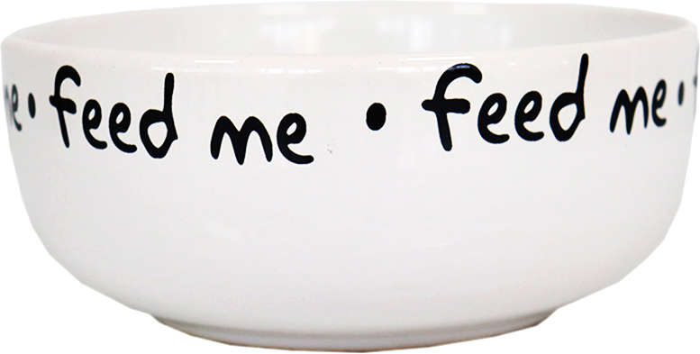 Comedouro de Cerâmica Pet Injet Feed Me Branco - Tam. P