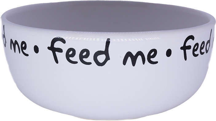 Comedouro de Cerâmica Pet Injet Feed Me Cinza - Tam. P