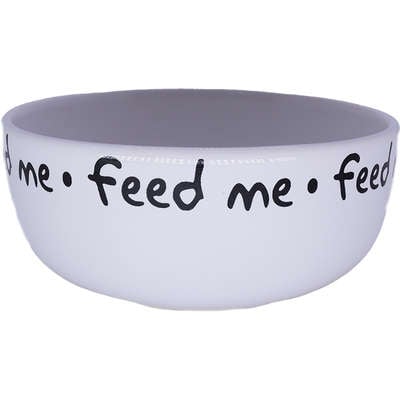 Comedouro de Cerâmica Pet Injet Feed Me Cinza