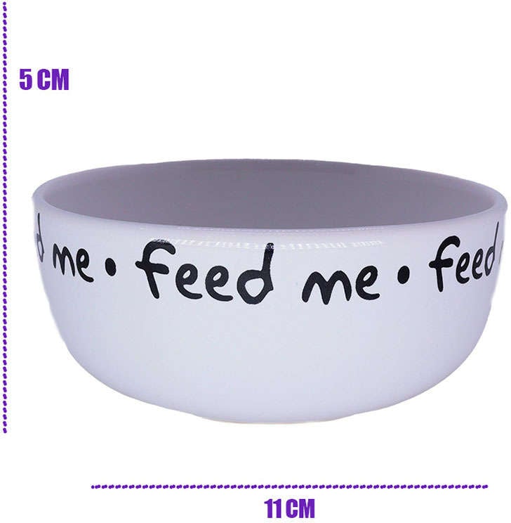 Comedouro de Cerâmica Pet Injet Feed Me Cinza - Tam. P