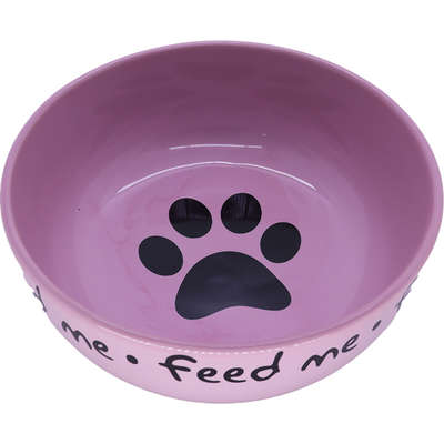 Comedouro de Cerâmica Pet Injet Feed Me Rosa